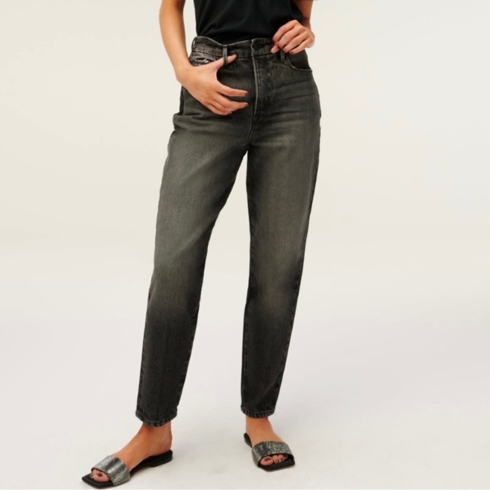 Good American Jeans Good American Black Wash Good Mom Jeans